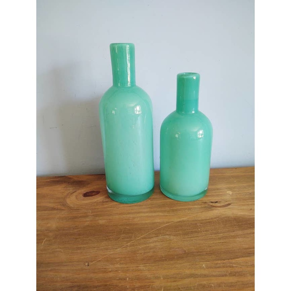 Turquoise Aqua Sea Glass Vases